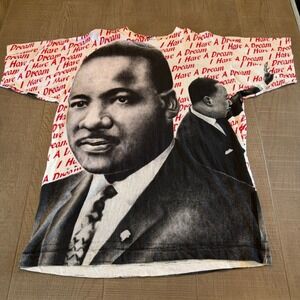 Vintage LocoMoFo Martin Luther King MLK I Have A Dream All Over Print Shirt XL